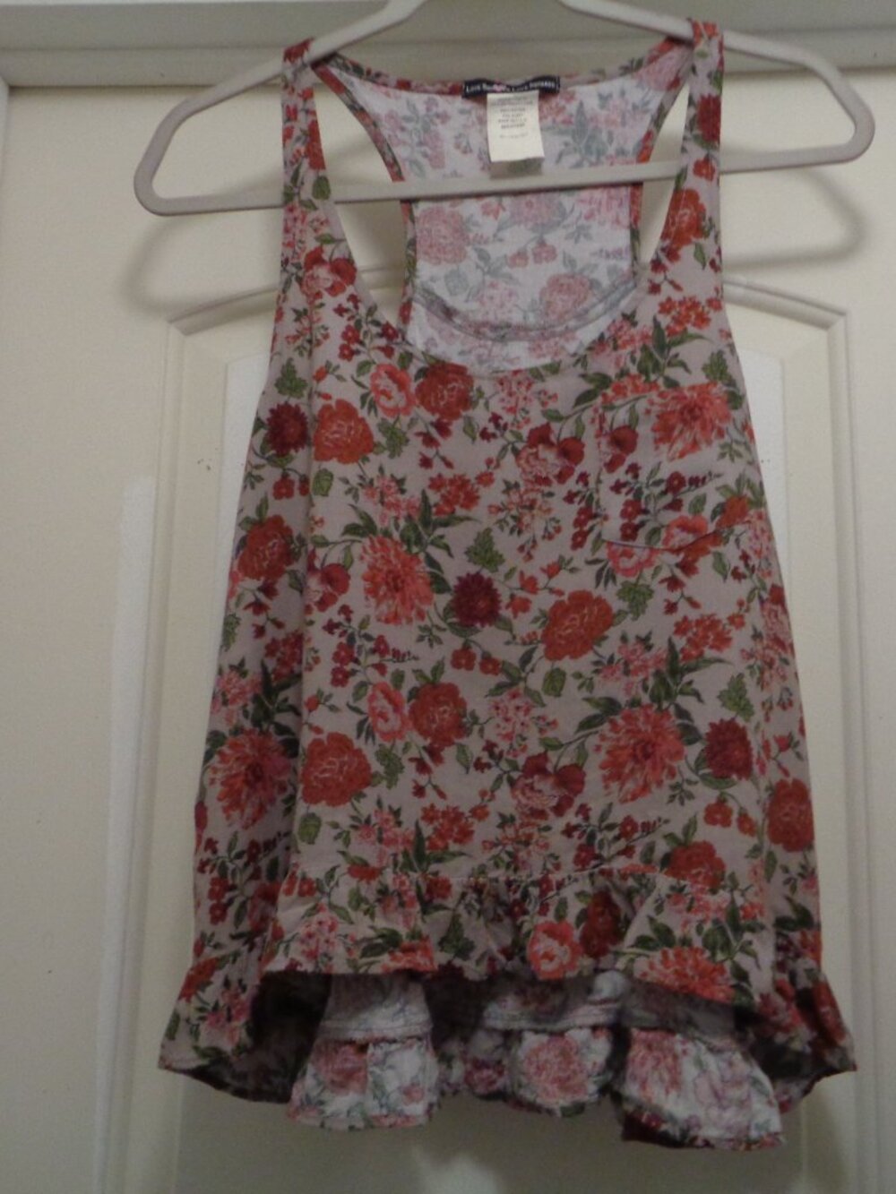 ROMANTIC RUFFLES FLORALS TANKY FLOW TOP BY LOVE SQUARED M